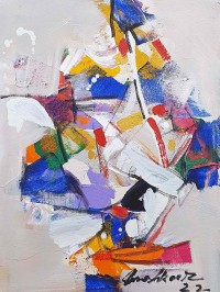 Mashkoor Raza, 12 x 16 Inch, Oil on Canvas, Abstract Painting, AC-MR-556